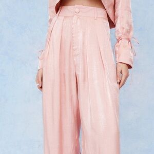 Wide leg Trousers pink satin nasty gal